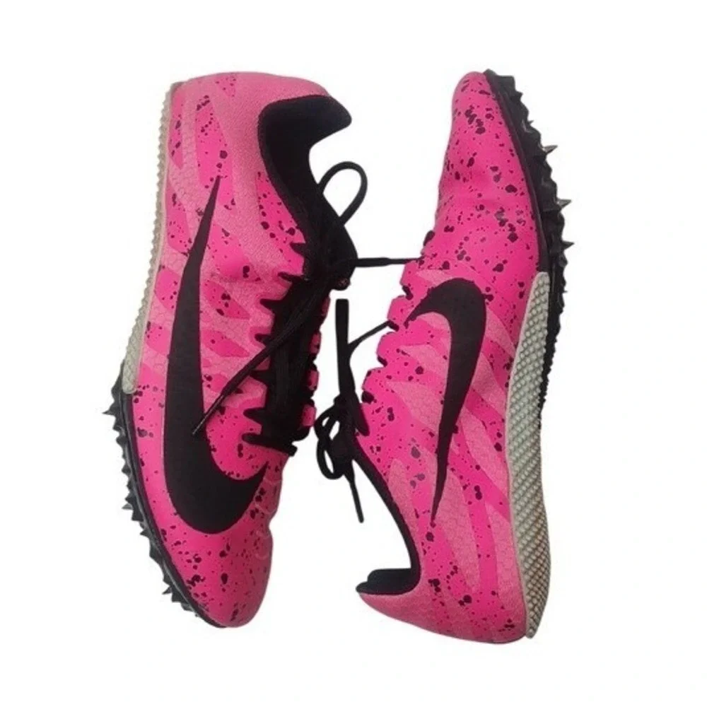 Nike Zoom Rival M 9 Track Spikes Womens 8.5 Pink Black‎ Splatter 907565-603